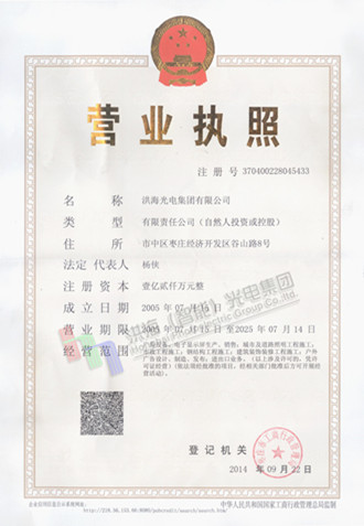 洪海光电集团营业执照